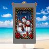Christmas Printed Beach Towel Soft Quick Dry For Indoor Outdoor Home Use Holiday Gift