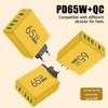65W Fast Charging Charger 2PD + 4USB Multi-port for Huawei & Apple, EU/US/UK Standards