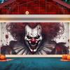 1pc2D Flat Halloween Theme Garage Door Background Cloth Banner - Horror Bloody clown,Halloween Decoration,no Power Required——sjs