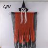 Spooky Door Hanging Decor 38" Halloween Witch Decoration, Scary Flying Skeleton Ghost Gauze Decoration for Outdoor, Indoor Haunted House Porch