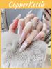 Gorgeous Cat Eye Almond Nail Art With Dazzling Rhinestones Long Wearable Style