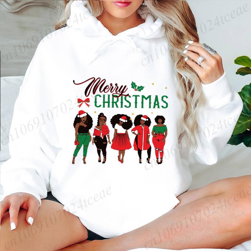 

Santa Black Girl Christmas Women s Hoodies Harajuku Streetwear Merry Christmas Sweatshirt Autumn Winter Casual Outerwear S