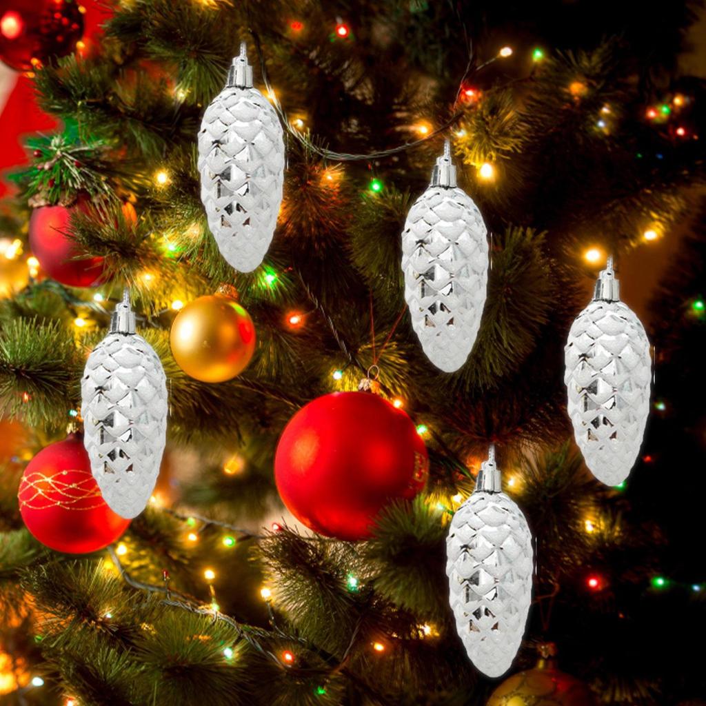 5 Pieces Christmas Tree Pinecones Ornaments Pine Cone Baubles Xmas