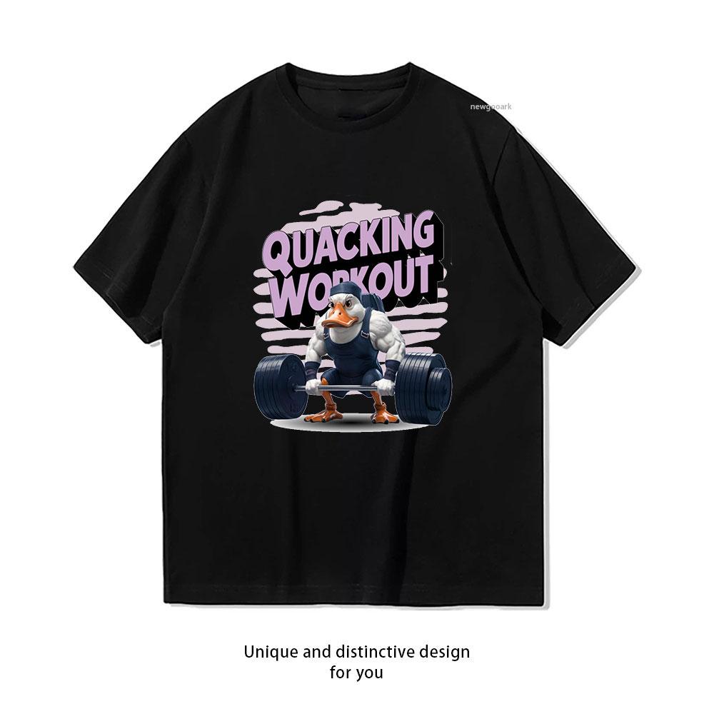 

Бодибилдер Сильная утка Крякающая тренировочная футболка женщина мужчина Повседневные хлопковые футболки с принтом Креативные для взрослых С круглым вырезом уличный стиль S