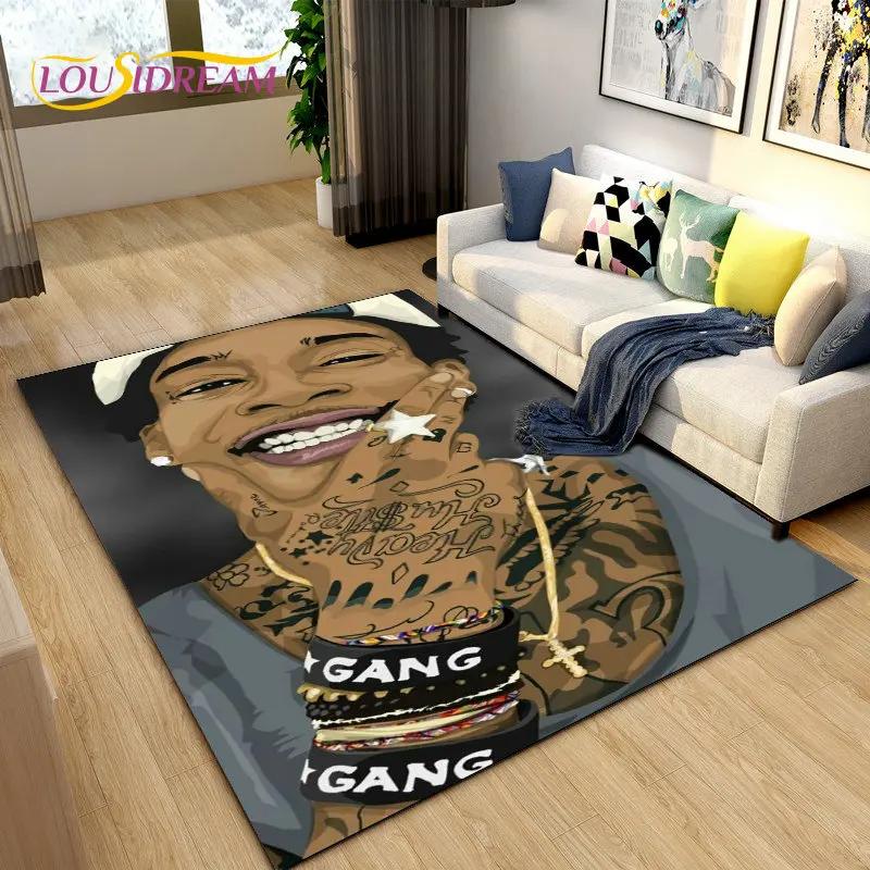 Legend Star Hip Hop Art Rapper Area Rug Large,Carpet Rug for Living Room Bedroom Sofa Doormat Decoration,Kids Non-slip Floor Mat