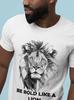 Geometric Lion T-Shirt: Black and White Wildlife Tee