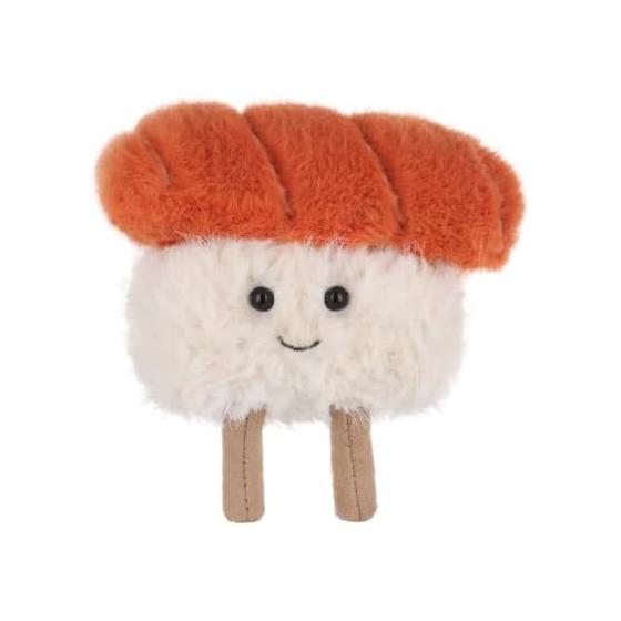 Apricot Lamb Salmon Sushi Plush Toy - Soft, Cute, Fluffy Salmon Sushi, 8cm