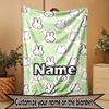 Custom Name Personalized Miffy Print Blanket, Home Decor, Bedroom, Sofa, Camping, Couch, Gifts for Birthday Christmas