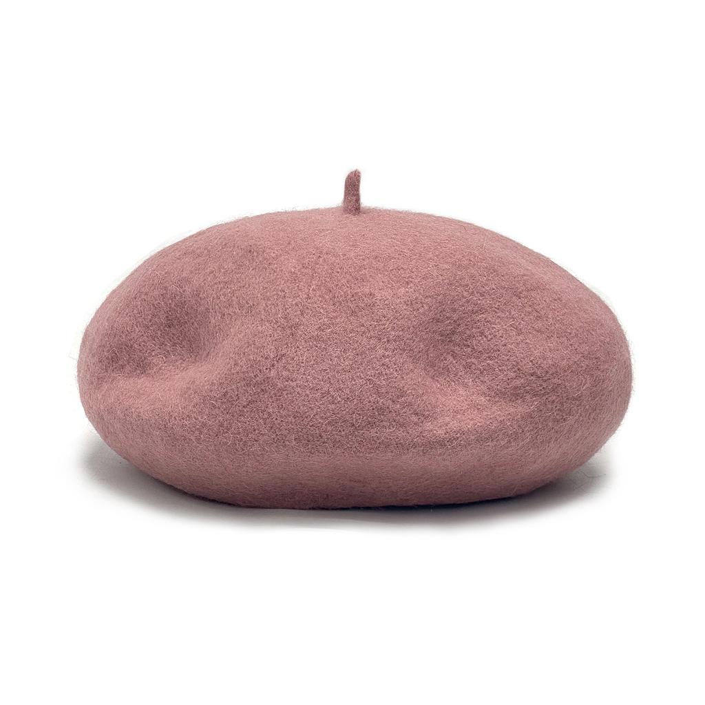 Beret Women's Pure Color Wool Heattechknitting Octagonal Hat Korean Styleretrowoolen Light Plate Painter Hat