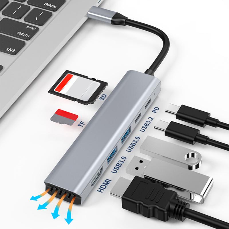 

USB C док-станция 7 в 1 USB C-концентратор адаптер для передачи данных многопортовый ключ 4K HD порт для планшета, ноутбука, ПК, принтера