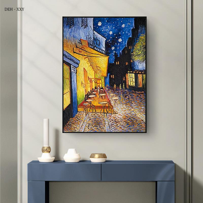 Van Goghs berühmtes Gemälde Café bei Nacht Kunstreproduktion Gedruckt auf Leinwand Wandkunst Poster und Bilder für Heimzimmerdekoration