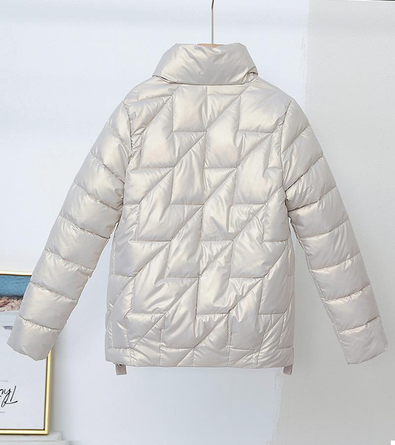 Winter Jacket Parkas Women Glossy Down Cotton Jacket Hooded Parka Warm Female Cotton Padded Jacket Casual Outwear
