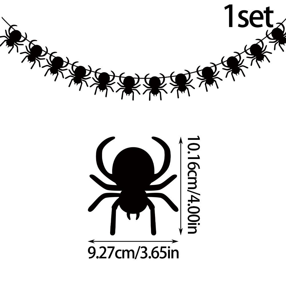 Halloween Ghost Paper Garland Scary Halloween Decoration Bat Spider Skull Banner for Halloween Party Haunted House Home Decor