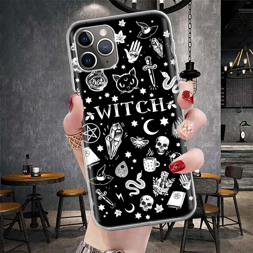 Rosa Katzen Schädel Zauberin Hexe Weiche Handyhülle Für IPhone 11 17 Air 16E 16 Pro Max 15 + 14 Plus 13 Mini 12 Apple 7 SE 8 Hüllen C