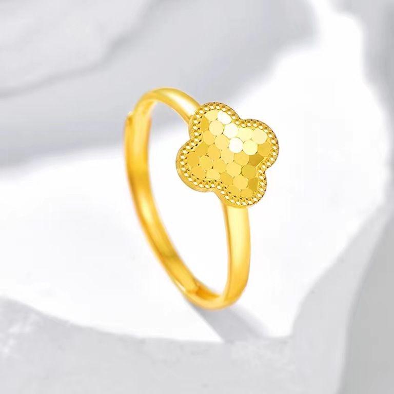 

Vietnamese Gold Fish Scale Honeycomb Rabbit Ring: Elegant Women s Year of the Rabbit Jewelry Adjustable