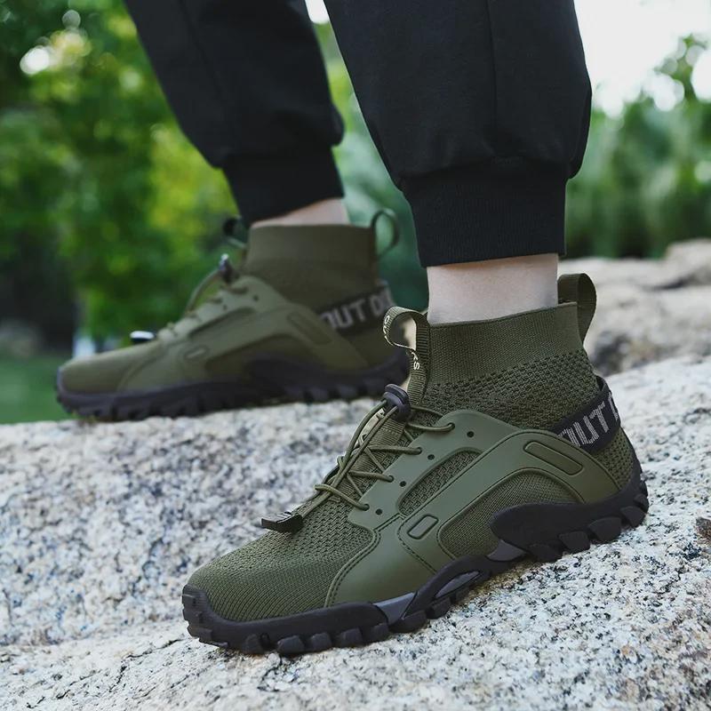 Men's Non-Slip Amphibious Climbing and Hiking Shoes for Outdoor, River Tracing, Fishing, Camping, Rock Climbing, and Mountaineering