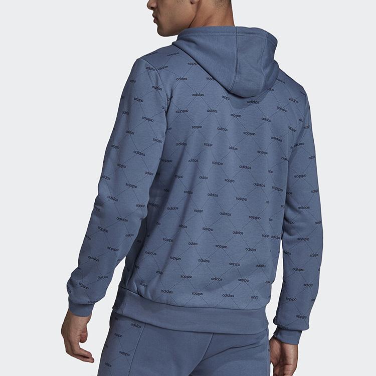 Adidas Breathable Casual Sports Hoodie Men Tops Blue EI6276