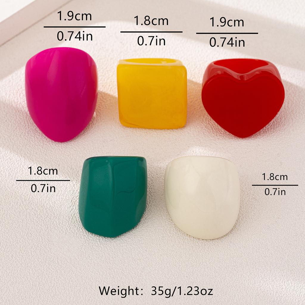 5-teiliges Dopamin Feiertags-Liebesring-Set