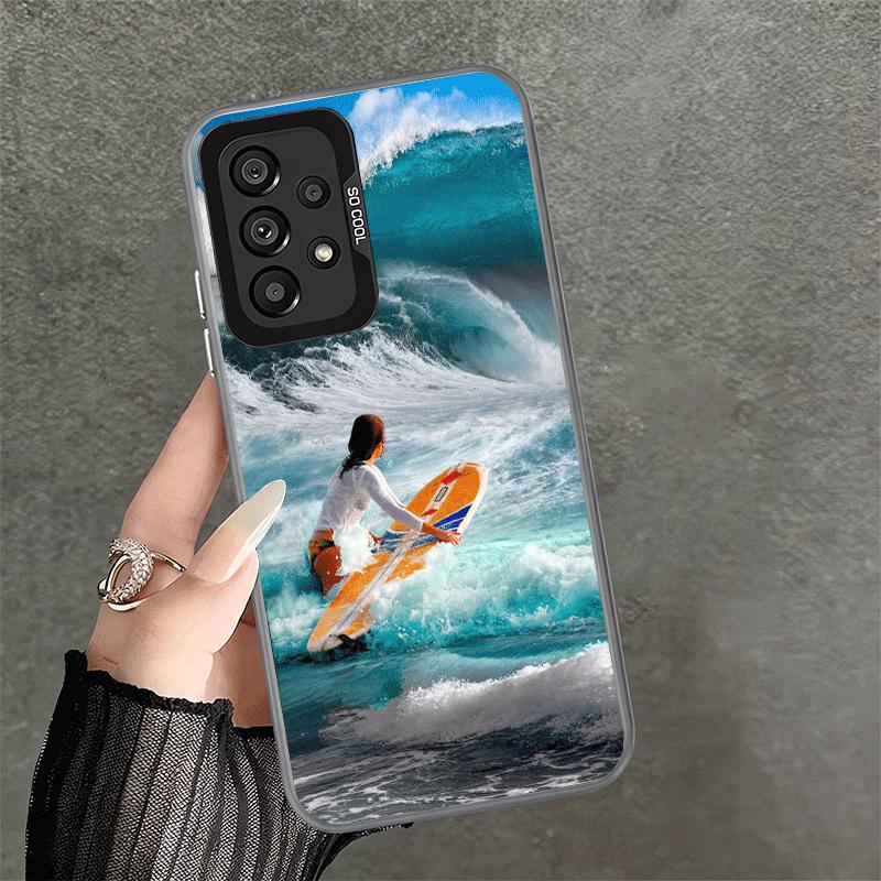 Surfboard Surfing Surf Summer Shockproof Phone Case for Samsung A17 A16 A15 A14 A37 A57 A36 A56 A26 A35 A55 A25 A34 A54 A24 A13