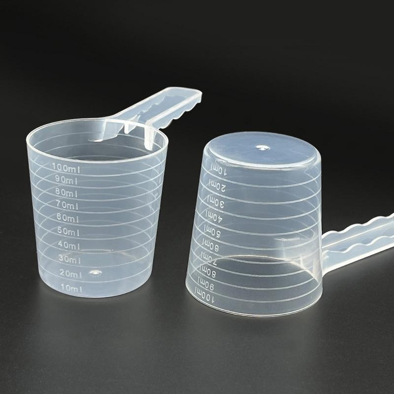 Transparent Pet Measuring Spoon With Scale Plastic Dog Cat Feeding Shovel Pet Tableware Supplies 50G 100Ml