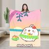 Molang Funny Cartoon Blanket  Soft Warm Funny Plush Throw Blanket For Girls Boys Bedroom Flannel Bedspread Bed Cover