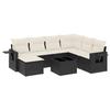 VidaXL Salon de Jardin avec Coussins 8 pcs, Canapés de Terrasse, Ensemble de Meubles de Patio, Mobilier d'Extérieur, Noir 3220505