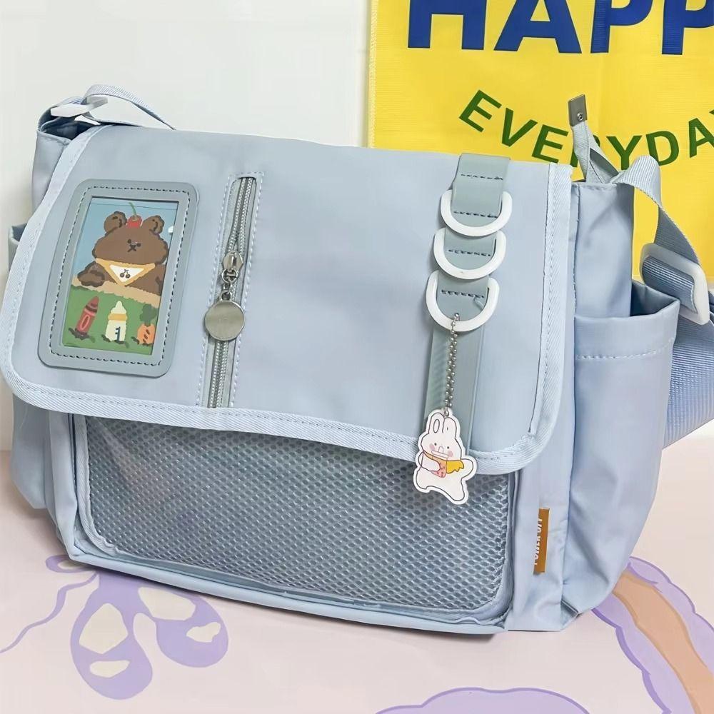 Color Sólido Transparente Placa Exhibidora de Insignias Itabag Bolso Bandolera Casual Harajuku Bolso Escolar DIY