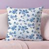 Elegant Blue Floral art Pillow Case  Ultra Soft Skin Friendly Fabric Cloud Like Comfort & Concealed Zipper