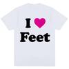 T-shirt Graphique Drôle J'aime les Pieds Unisexe Femmes Humour Citation Blague T-shirts Vacances d'Été Décontracté Col Rond T-shirts Yk Streetwear