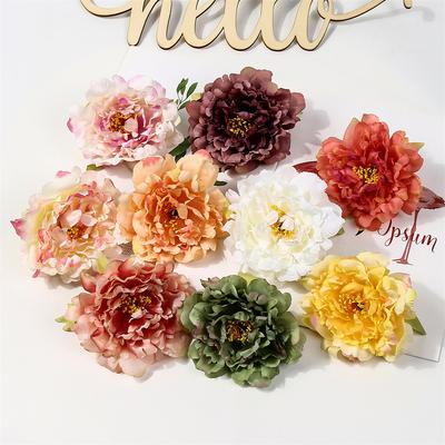 3Pcs Artificial Peony Flowers Heads 12CM Big Silk Fake Flower for Home Decor Wedding Decoration DIY Crafts Wreath Accessories