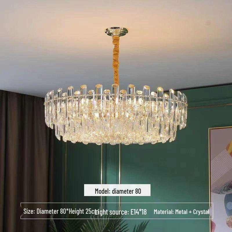 Luxurious Postmodern Crystal Chandelier - Modern Minimalist Lighting Fixture for Living Room, Bedroom, or Restaurant