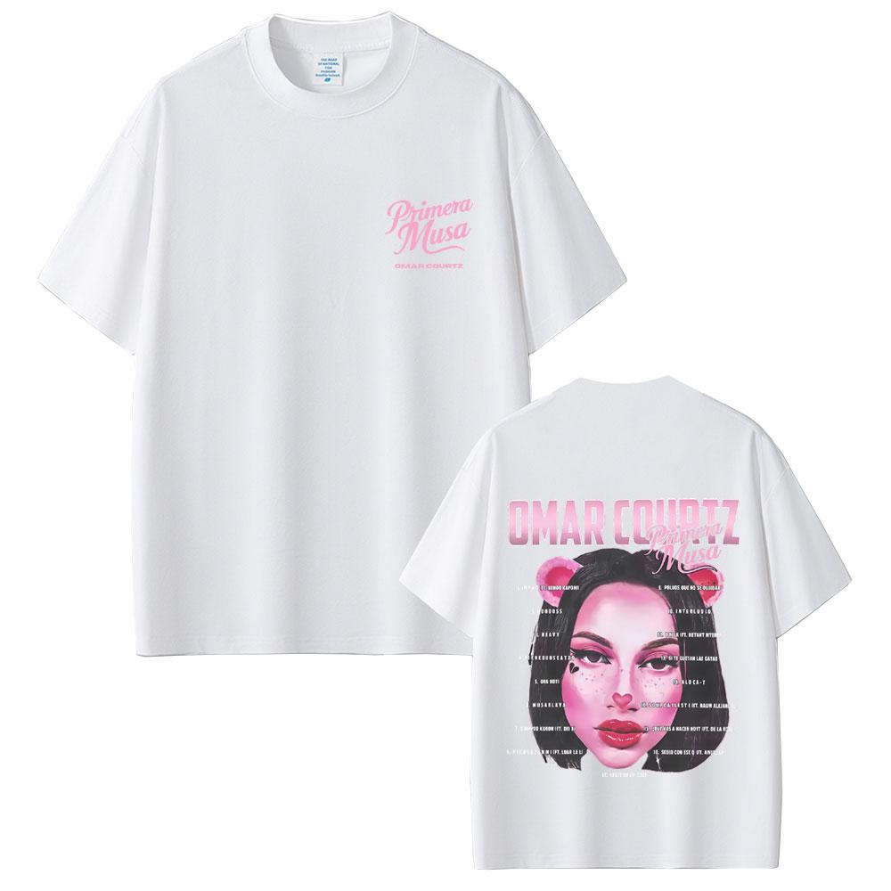 2025 Summer Rapper Omar Courtz Primera Musa Album Tour Merch T-shirt Men Women Clothing 100% Pure Cotton Printed Leisure T-shirt