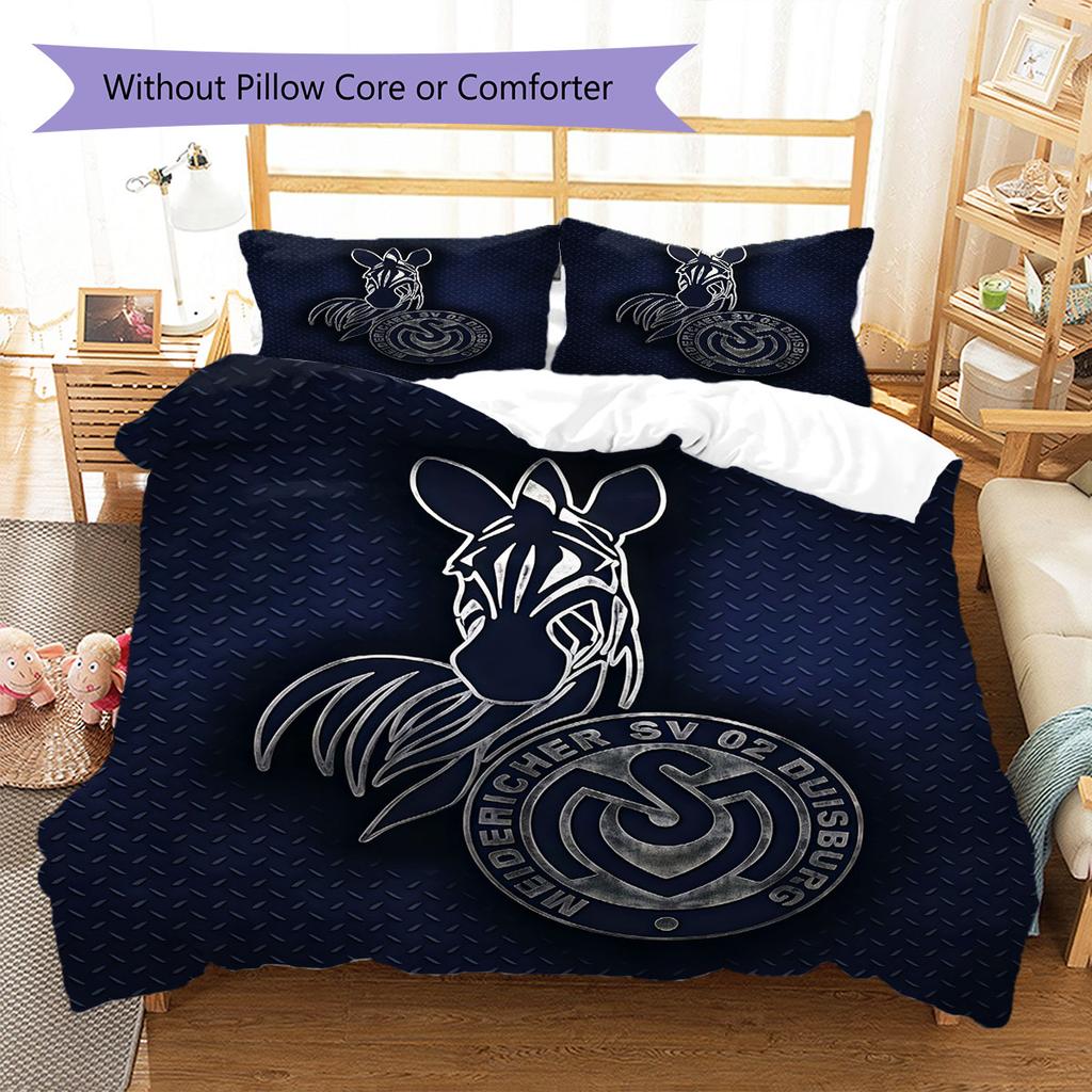 MSV Duisburg Pattern Bedding,Quilt Set Quilt Cover Pillowcase Home Birthday Gift(1 * Duvet Cover + 2 * Pillowcase, Without Core)