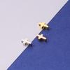 Mirror Polished Stainless Steel Cross Beads for DIY Jewelry, 5x8mm Pendant