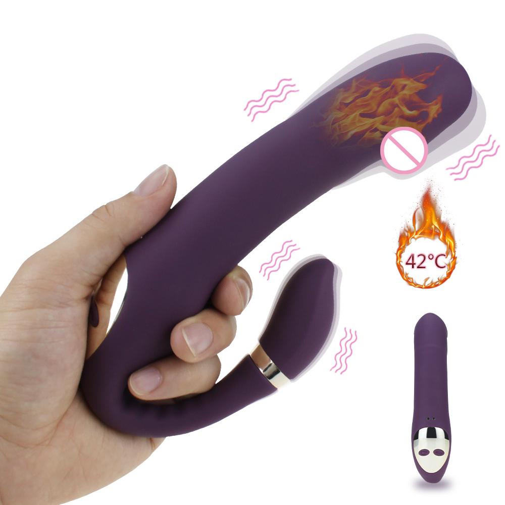 Sex Vibrator G-spot Simulate Soft Double-Head Vibrate Sex Toys for Women Clitoris Massager Rechargeble C-shape for Couple Fun