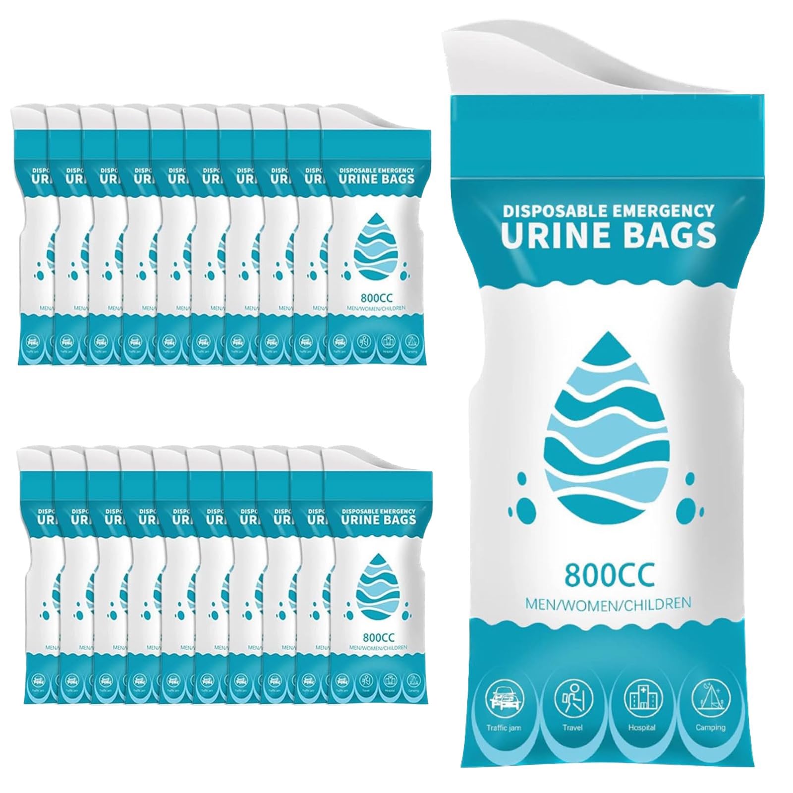 

Voluroky Portable 800ml Portable Toilet for Ideal for Nursing Outdoor Car and Evacuation Shelters of Toilet, Unisex, Capacity, Cars, Care/Disaster