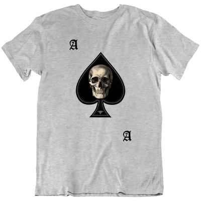 Totenkopf Karte Pik-Ass Poker Rock Biker T-Shirt Tee Geschenk Neu