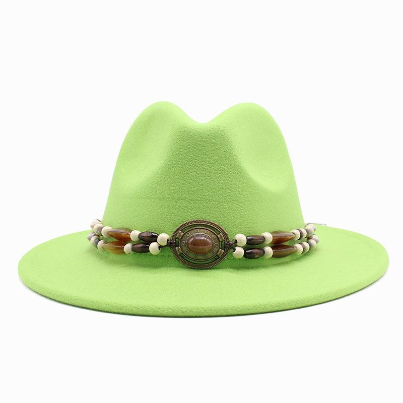 Big Eaves Wool Jazz Top Hat Women'S Casual Big Edge Felt Hat Men'S Jazz Hat 9.5Cm