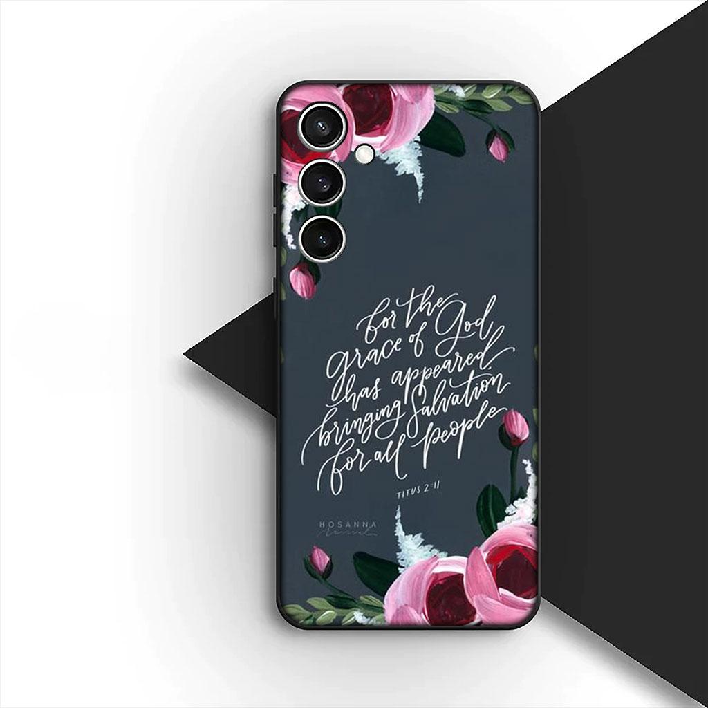 Bible Verse Christian Jehovah God Phone Cover Case for Samsung Galaxy S25 S24 S23 FE Ultra Plus S7 Edge S25+ S23+ A56 5G Casing