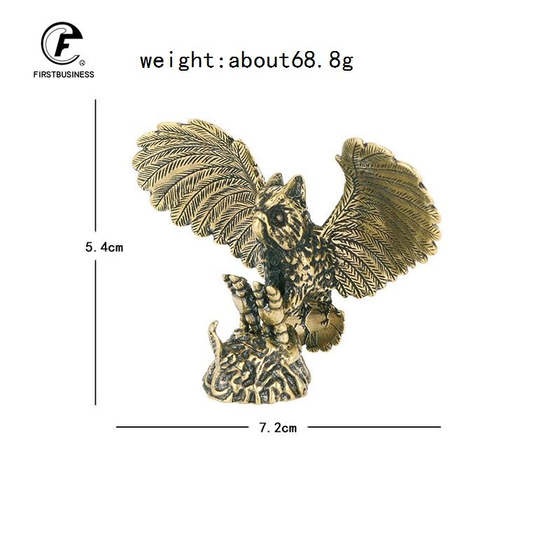 

Фигурка совы из латуни, миниатюрная, чайный питомец, искусство и ремесла, настольное маленькое украшение, животное, аксессуары для украшения дома, детские подарки