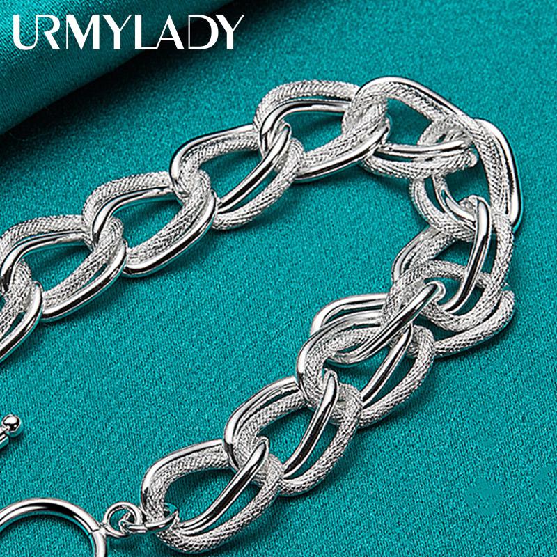 925 srebro matowa gładka okrągła bransoletka pierścionek dla kobiet moda męska biżuteria na przyjęcie weselne