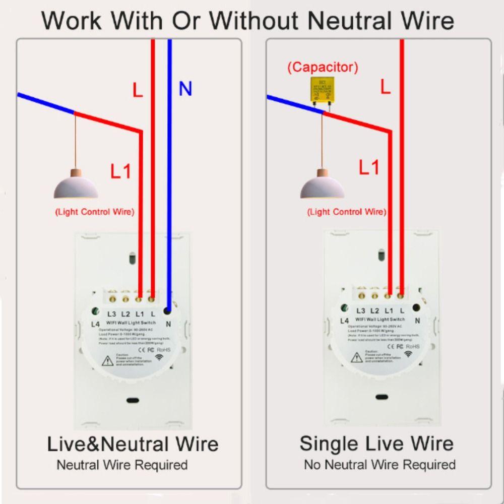 Single Open Touch Sensor Switch US Plug LED Light Switches Wall Switch Home Renovation