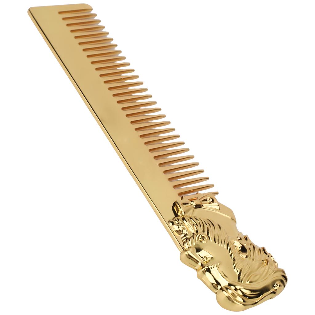 Pettine per Capelli e Barba in Lega di Zinco Portatile Incisione Tridimensionale Vintage per Salone di Bellezza Casa