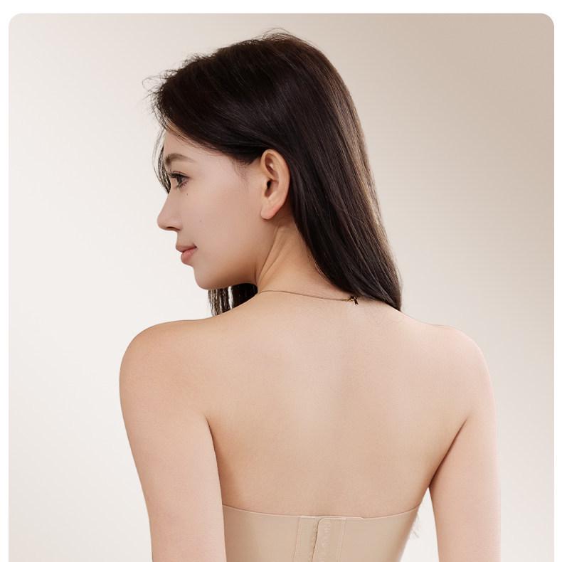 Strapless Invisible Push-Up Bra for Women, Anti-Slip, Wire-Free, Seamless Side Support.