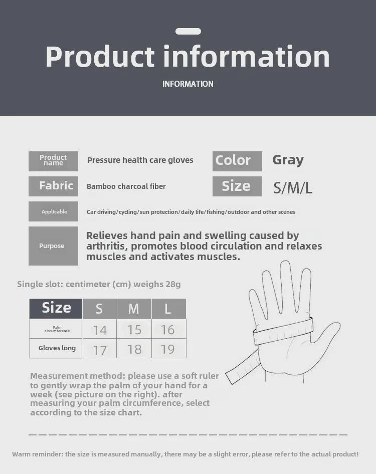 Light Gray Bamboo Charcoal Compression Cycling Gloves - Non-Slip, Joint Protection, Ideal for Sports & Fitness