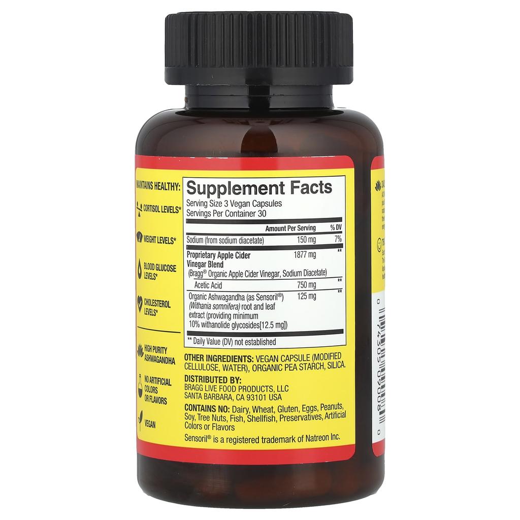 Apple Cider Vinegar + Ashwagandha, 90 Capsules
