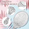 24 Pack Handheld Vintage Mirrors Silvery Embossed Mirror for Wedding Favor Princess-Themed Party Travel Portable Makeup Mirror