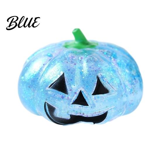 Pumpkin Head Squeeze Toy 1/4Pcs Halloween Stress Relief Toy Smiling Soft Toys Clear Glitter Office Desk for Relieve Anxiety