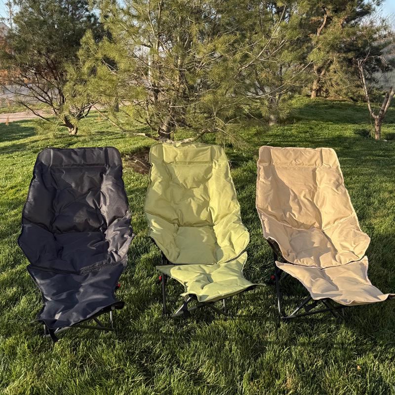 Four-Gear Adjustable Cotton Moon Chair Recliner – Foldable Folding Chair for Winter Naps and Camping.