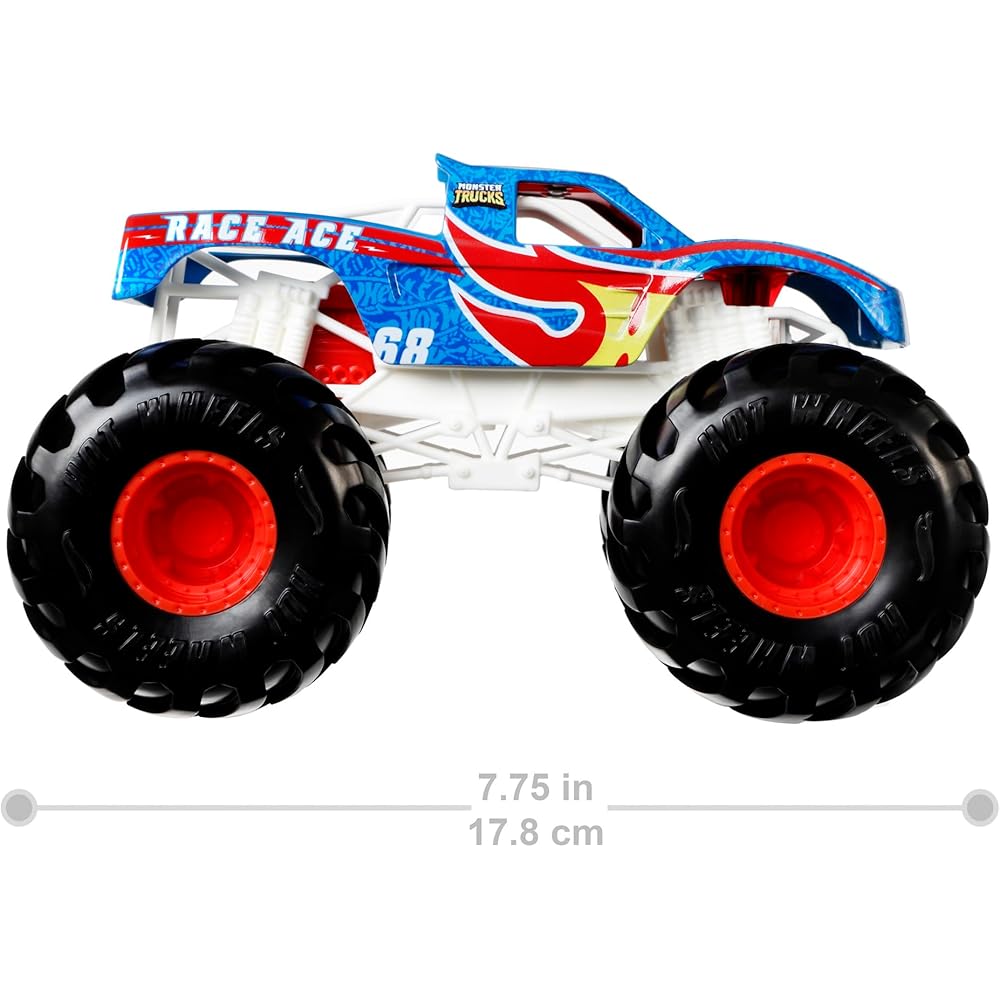 Hot Wheels Monster Trucks Race Ace 1:24 Scale Toy Vehicle for Ages 3 and Up